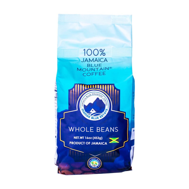 100% Jamaica Blue Mountain Coffee – Whole Beans (16 oz)